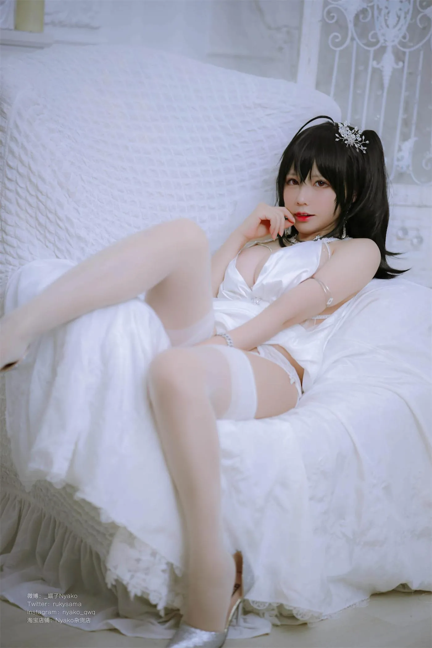 Nyako喵子 – NO.40 大凤纯白婚纱 [65P]插图